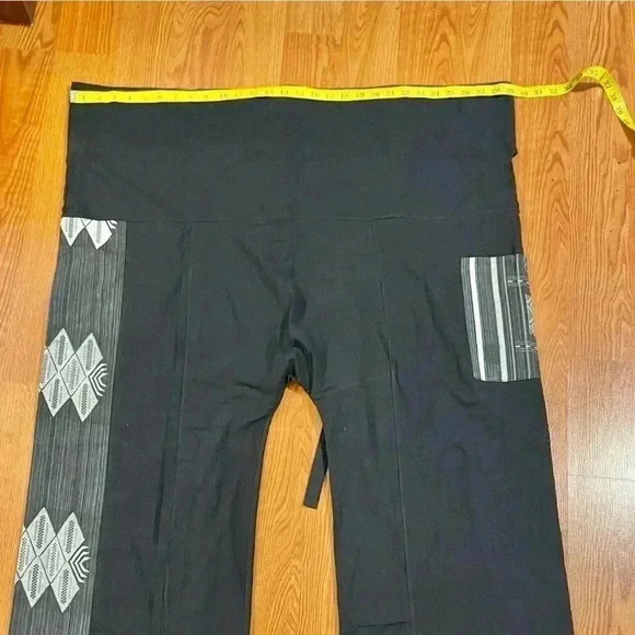 PANASIAM Size XL Black Pants Harem Aladdin Yoga Fold Waist Pocket Wide Leg NEW - Picture 14 of 14